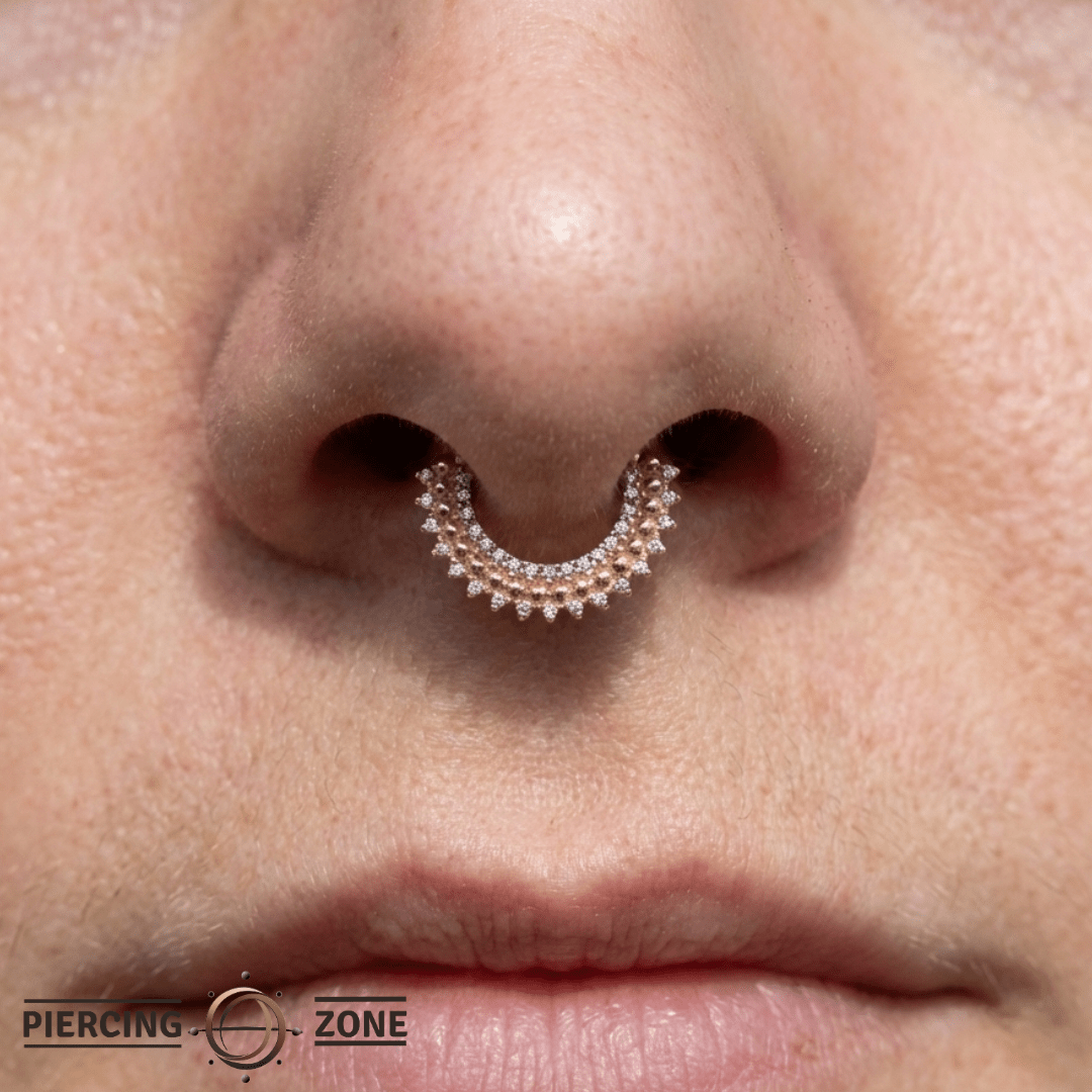 Heart of Gold – Pavé CZ – 14K Gold Clicker Ring - piercing - zone.com