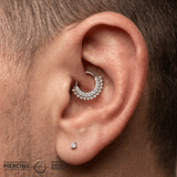 Heart of Gold – Pavé CZ – 14K Gold Clicker Ring - piercing - zone.com