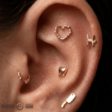 Heart of Thorns – 14K Gold Threadless/Threaded End - piercing - zone.com
