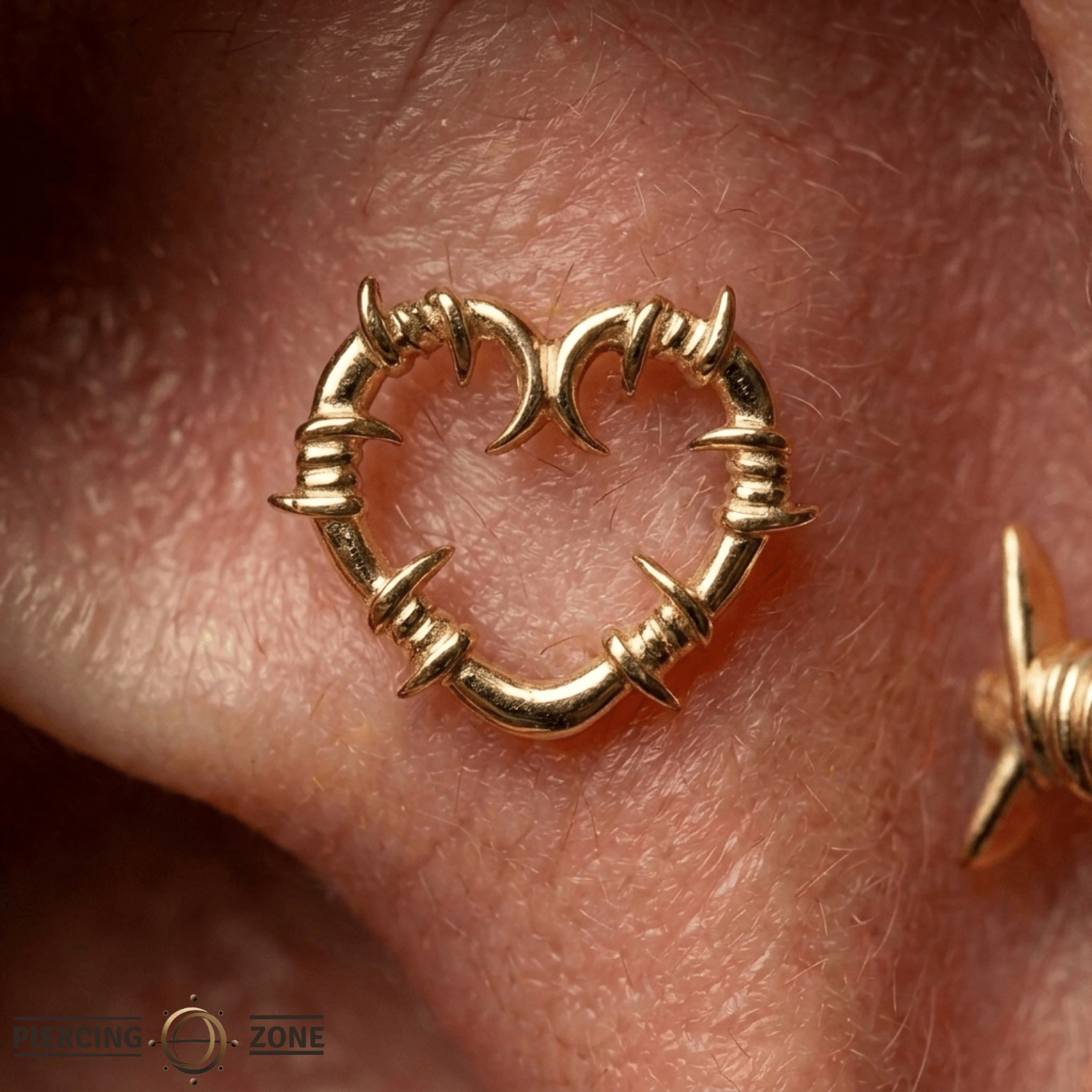 Heart of Thorns – 14K Gold Threadless/Threaded End - piercing - zone.com