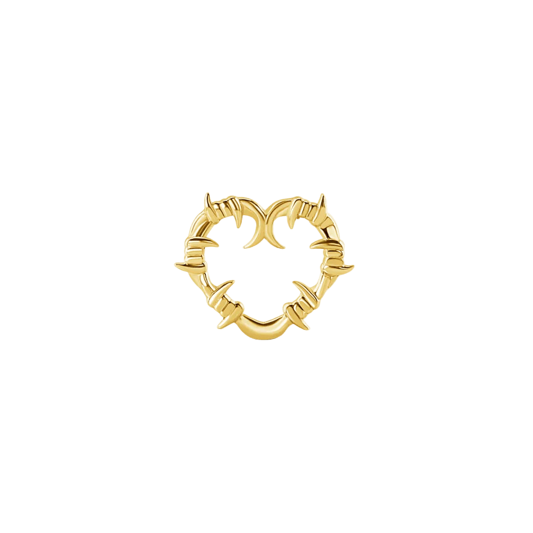 Heart of Thorns – 14K Gold Threadless/Threaded End - piercing - zone.com