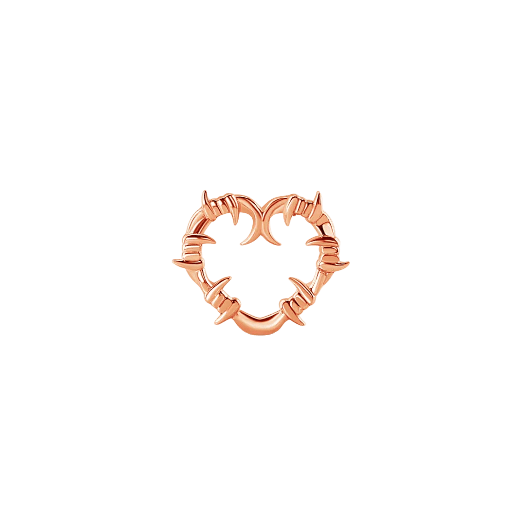 Heart of Thorns – 14K Gold Threadless/Threaded End - piercing - zone.com