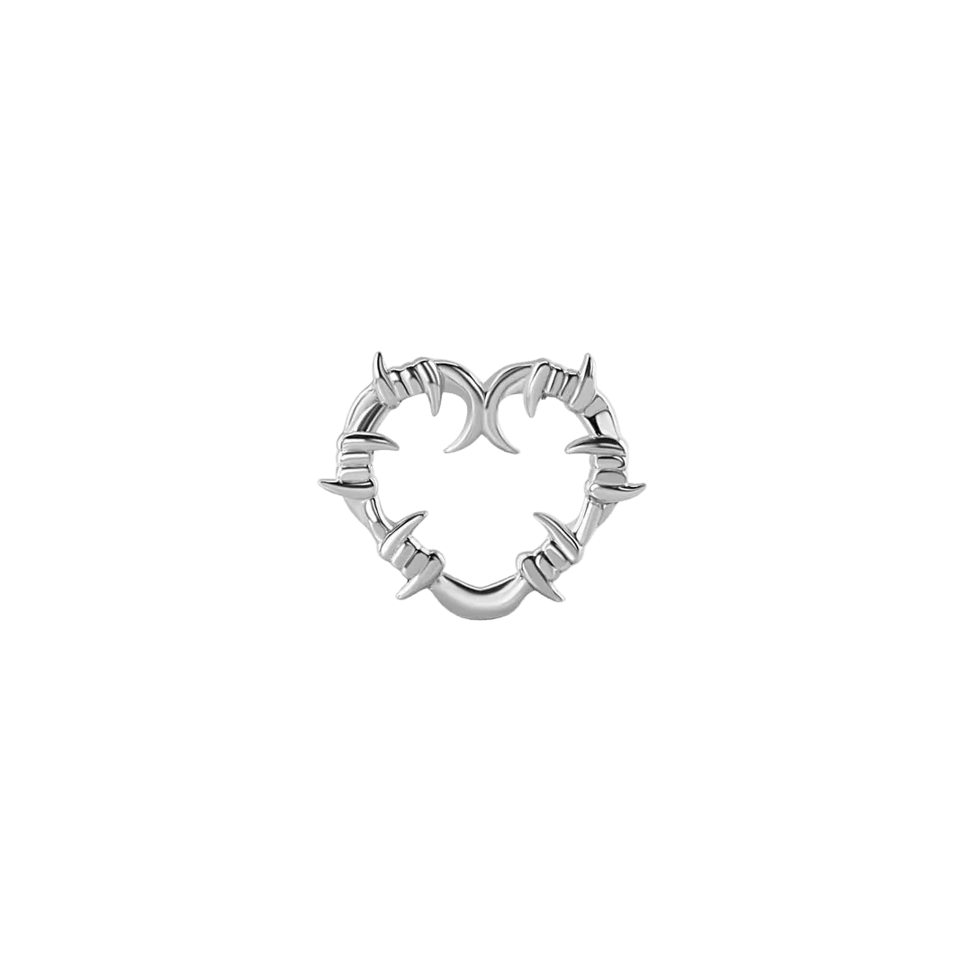 Heart of Thorns – 14K Gold Threadless/Threaded End - piercing - zone.com