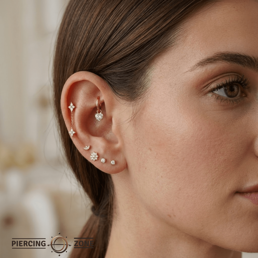 Heart Prong – 14K & 18K Gold Gemstone Charm - piercing - zone.com