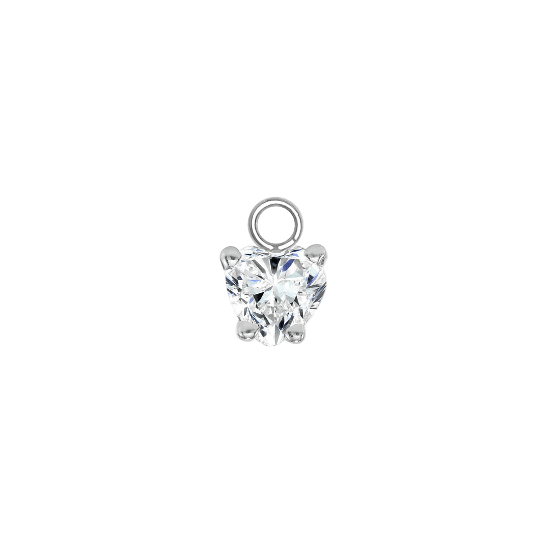 Heart Prong – 14K & 18K Gold Gemstone Charm - piercing - zone.com