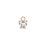 Heart Prong – 14K & 18K Gold Gemstone Charm - piercing - zone.com