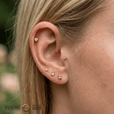 Heart Prong – 14K/18K Gold Heart - Cut Gem Threadless End - piercing - zone.com