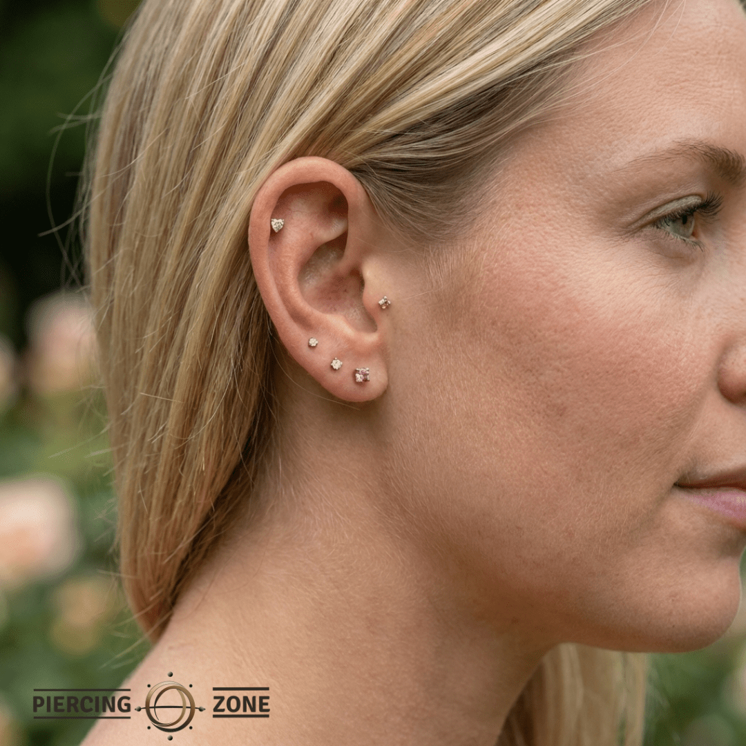 Heart Prong – 14K/18K Gold Heart - Cut Gem Threadless End - piercing - zone.com