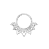 Heart Seamless Ring – 14K Gold Cup & Divot Design - piercing - zone.com