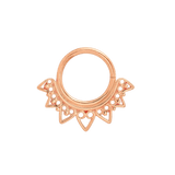 Heart Seamless Ring – 14K Gold Cup & Divot Design - piercing - zone.com