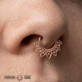 Heart Seamless Ring – 14K Gold Cup & Divot Design - piercing - zone.com