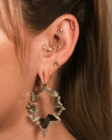 Heartbreaker Gold Plated Earrings with CZ - Gold Plated CZ Earrings - piercing - zone.com