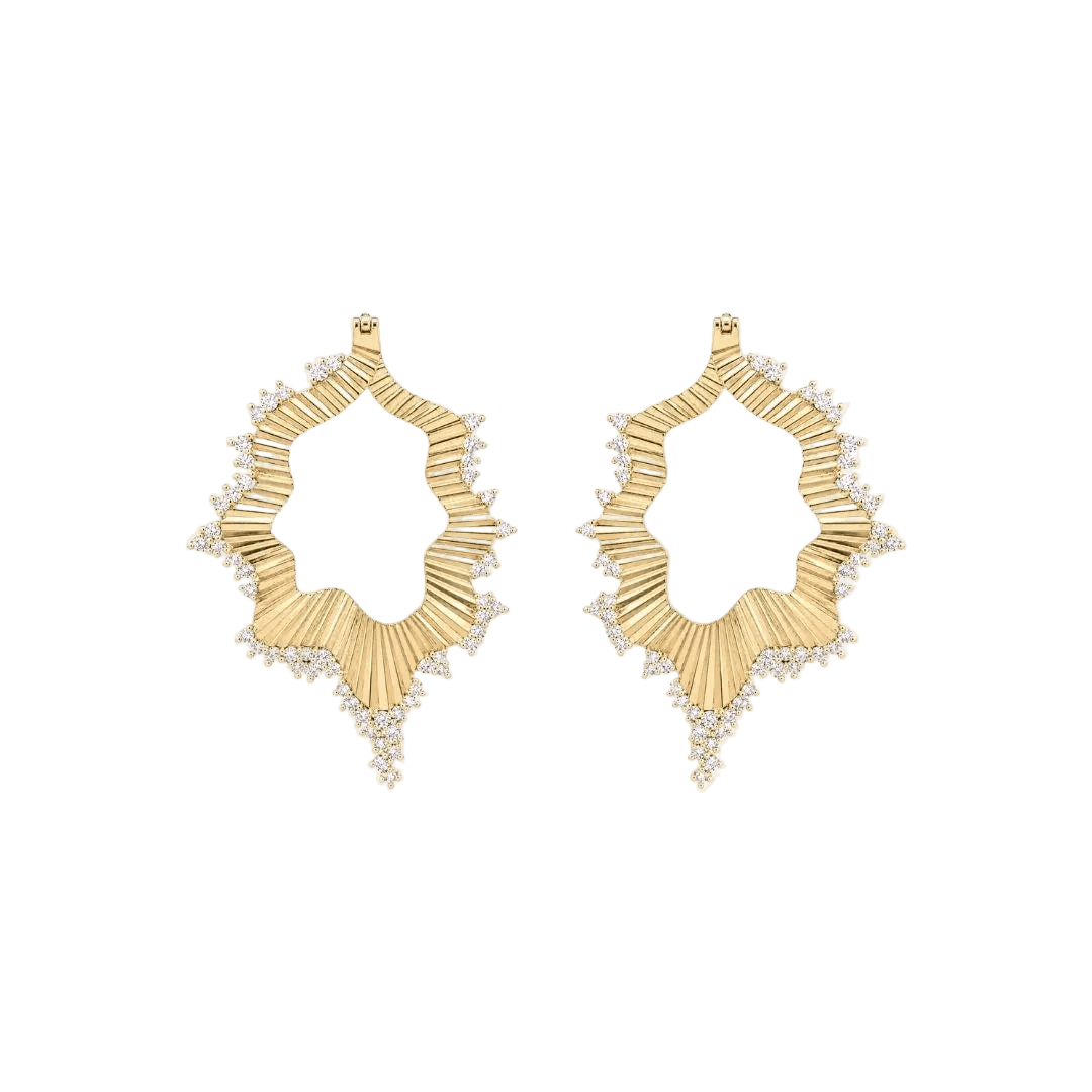 Heartbreaker Gold Plated Earrings with CZ - Gold Plated CZ Earrings - piercing - zone.com
