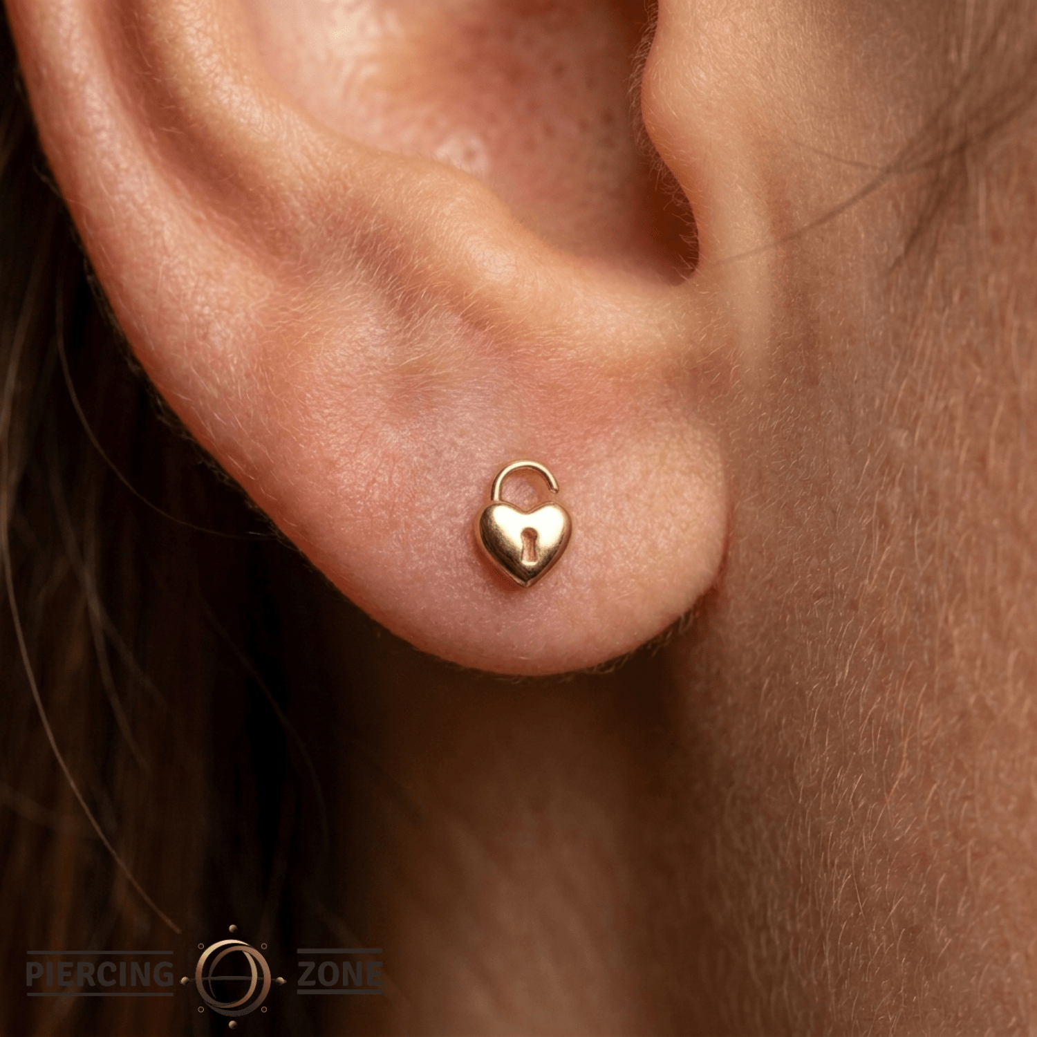 HeartLock - 18K Gold Threadless/Threaded End - piercing-zone.com