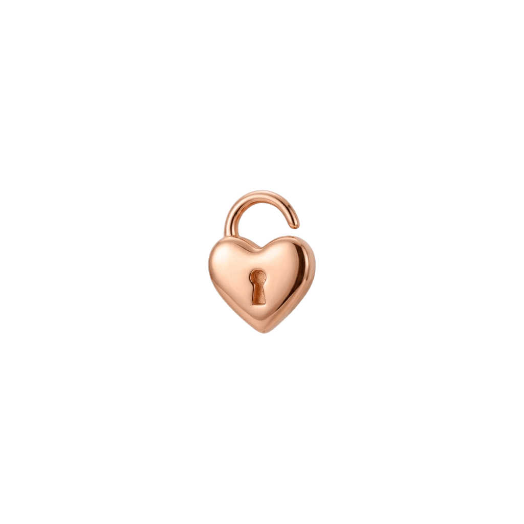 HeartLock - 18K Gold Threadless/Threaded End - piercing-zone.com