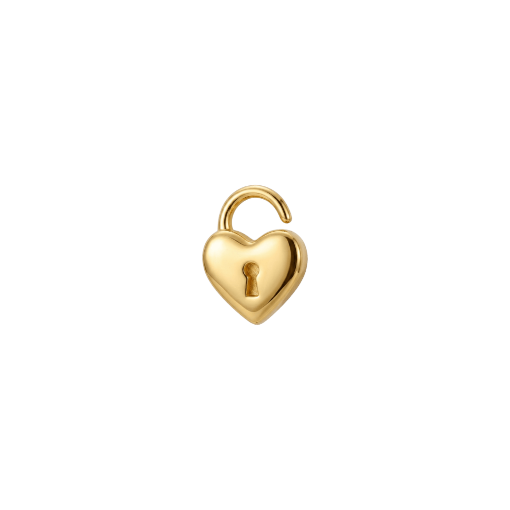 HeartLock - 18K Gold Threadless/Threaded End - piercing-zone.com