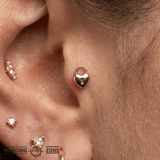 HeartLock - 18K Gold Threadless/Threaded End - piercing-zone.com