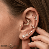 Hearts Pin - 14K Gold Heart Threadless End - piercing - zone.com