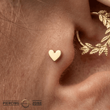 Hearts Pin - 14K Gold Heart Threadless End - piercing - zone.com