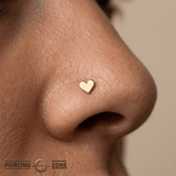 Hearts Pin - 14K Gold Heart Threadless End - piercing - zone.com