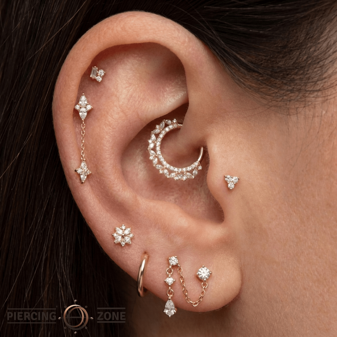 Heartthrob – 14K Gold CZ Clicker Ring - piercing - zone.com