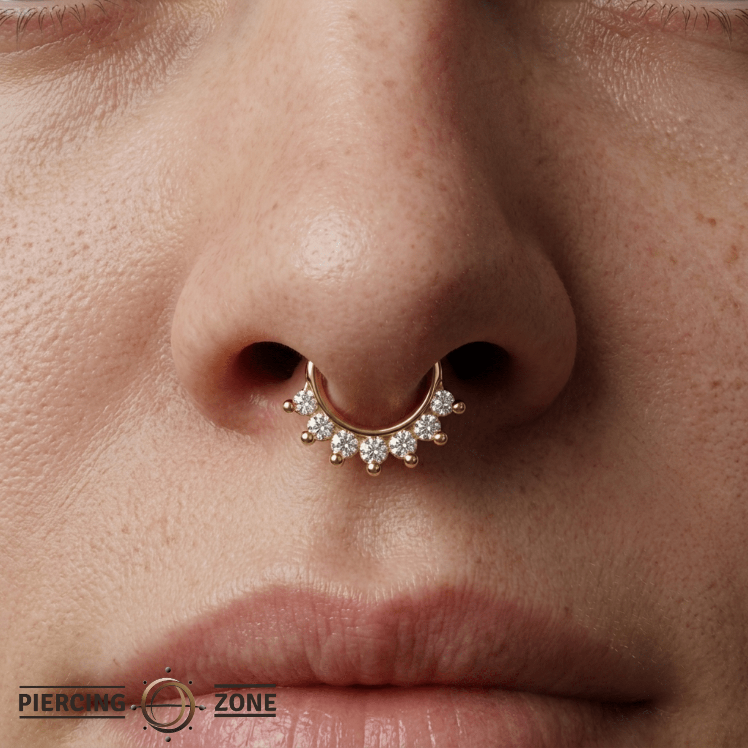 Hera Clicker - 18K Gold Gem Clicker Ring - piercing-zone.com