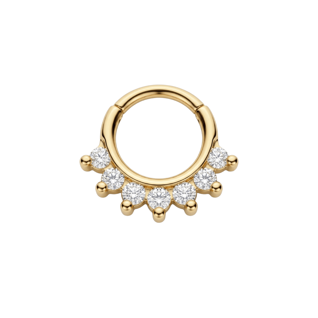 Hera Clicker - 18K Gold Gem Clicker Ring - piercing-zone.com