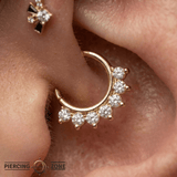 Hera Clicker - 18K Gold Gem Clicker Ring - piercing-zone.com