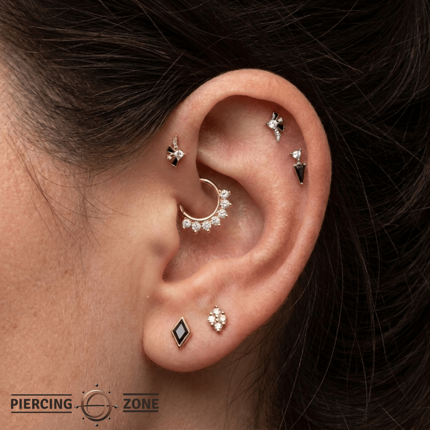 Hera Clicker - 18K Gold Gem Clicker Ring - piercing-zone.com