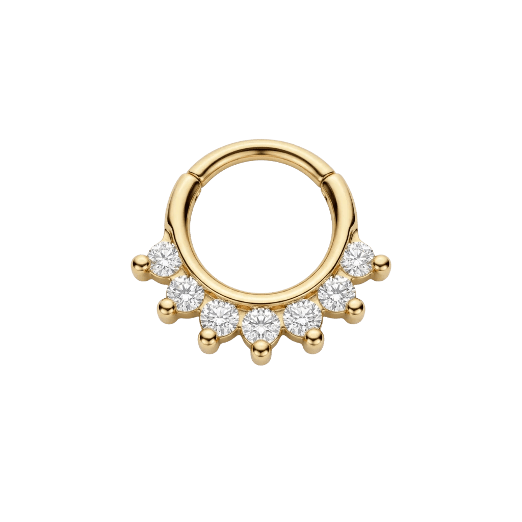 Hera Clicker - 18K Gold Lab Diamond Clicker Ring - piercing-zone.com