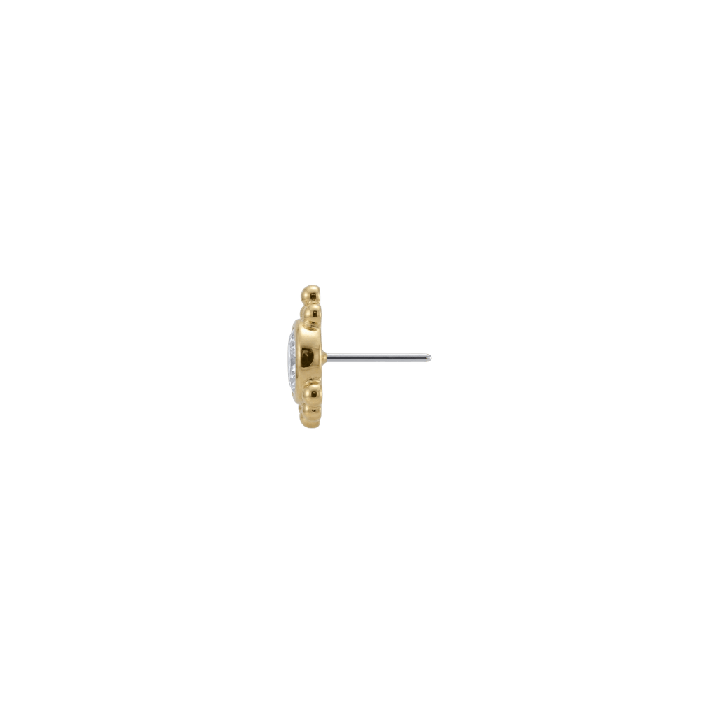 Hermes - 18K Gold Gem Threadless/Threaded End - piercing-zone.com