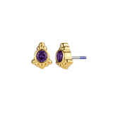 Hermes - 18K Gold Genuine Gem Threadless/Threaded End - piercing-zone.com