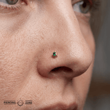 Hermes - 18K Gold Genuine Gem Threadless/Threaded End - piercing-zone.com