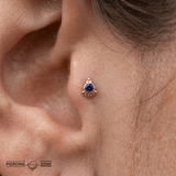 Hermes - 18K Gold Genuine Gem Threadless/Threaded End - piercing-zone.com
