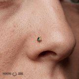 Hermes - 18K Gold Genuine Gem Threadless/Threaded End - piercing-zone.com