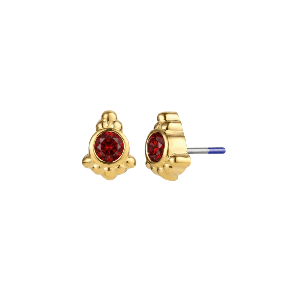 Hermes - 18K Gold Genuine Gem Threadless/Threaded End - piercing-zone.com