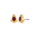 Hermes - 18K Gold Genuine Gem Threadless/Threaded End - piercing-zone.com