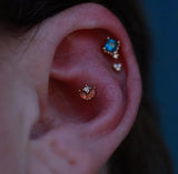 Hesper – Blue Sapphire Star – 14K Gold Threadless End - piercing - zone.com