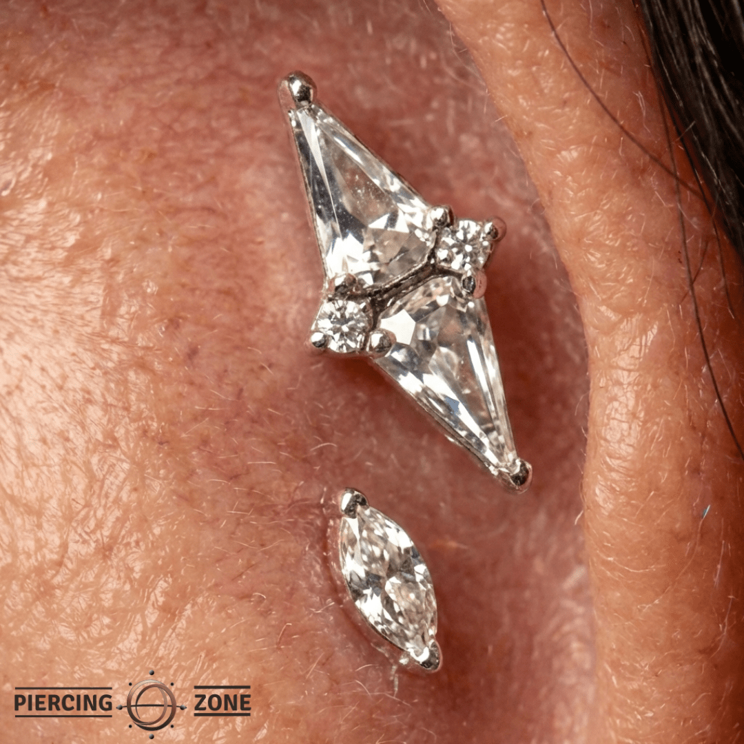 Hi, Society – 14K Gold Swarovski CZ Elongated Threadless End - piercing - zone.com