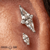 Hi, Society – 14K Gold Swarovski CZ Elongated Threadless End - piercing - zone.com
