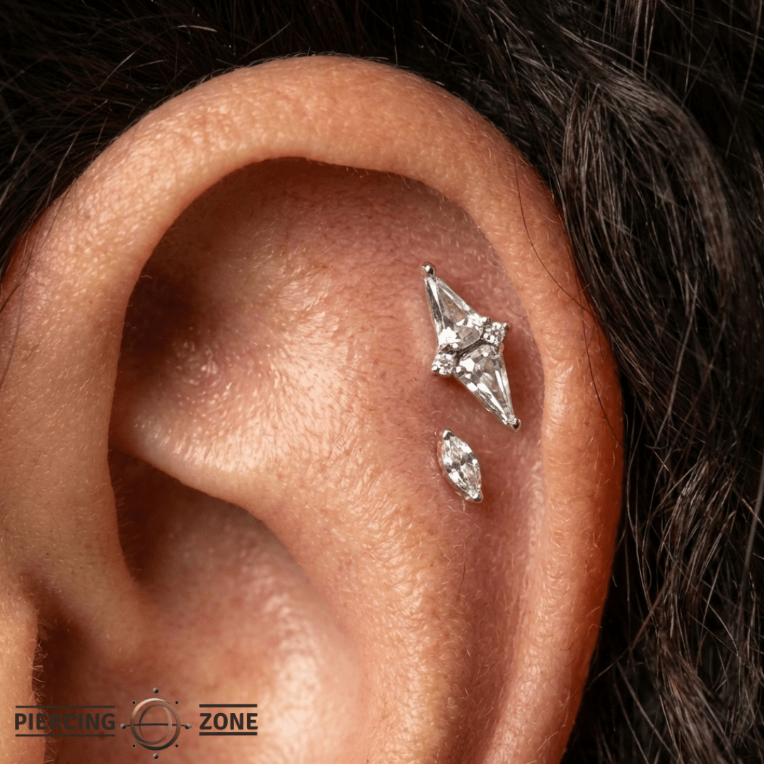 Hi, Society – 14K Gold Swarovski CZ Elongated Threadless End - piercing - zone.com