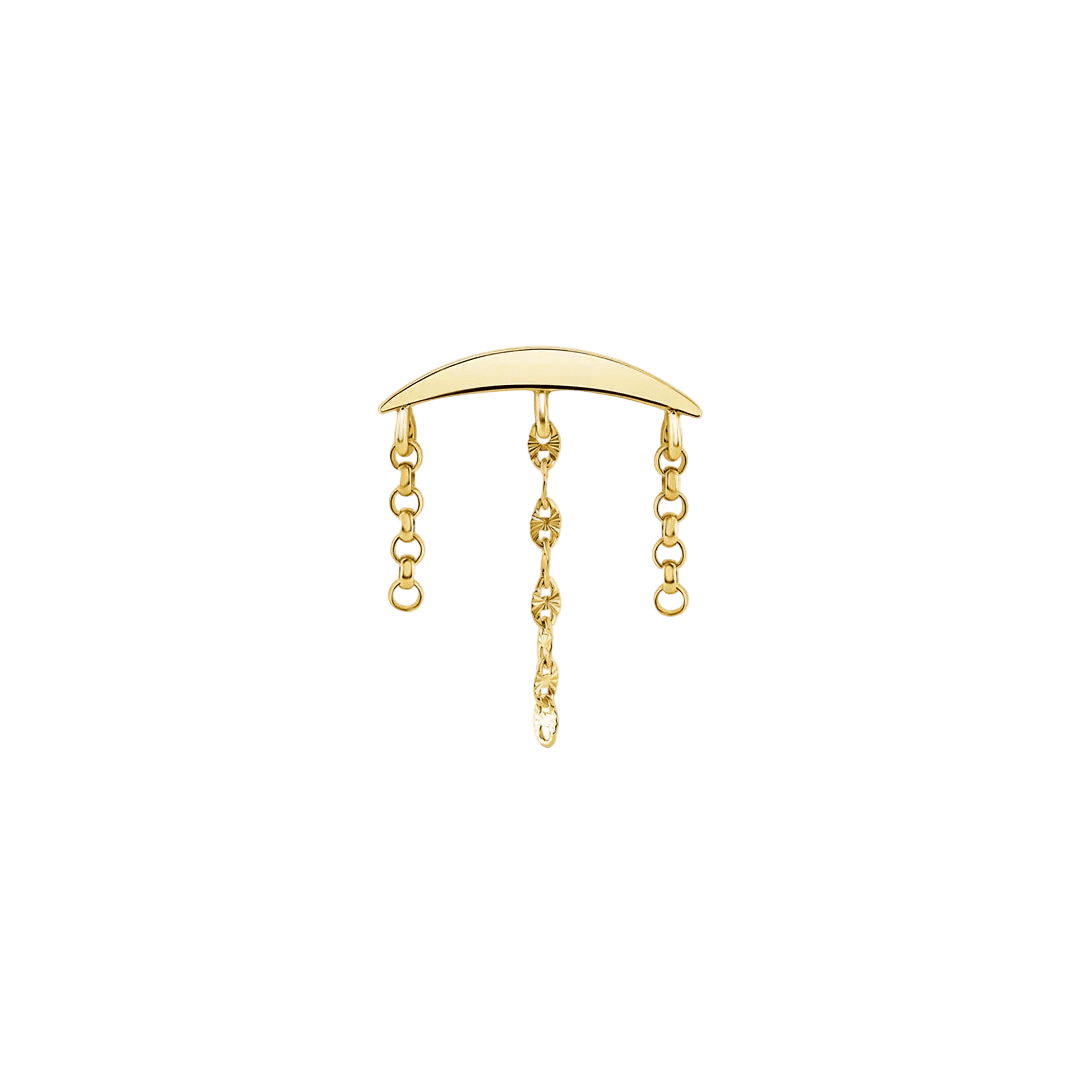 Hidden Helix Chains – 14K Gold Threadless/Threaded End - piercing - zone.com