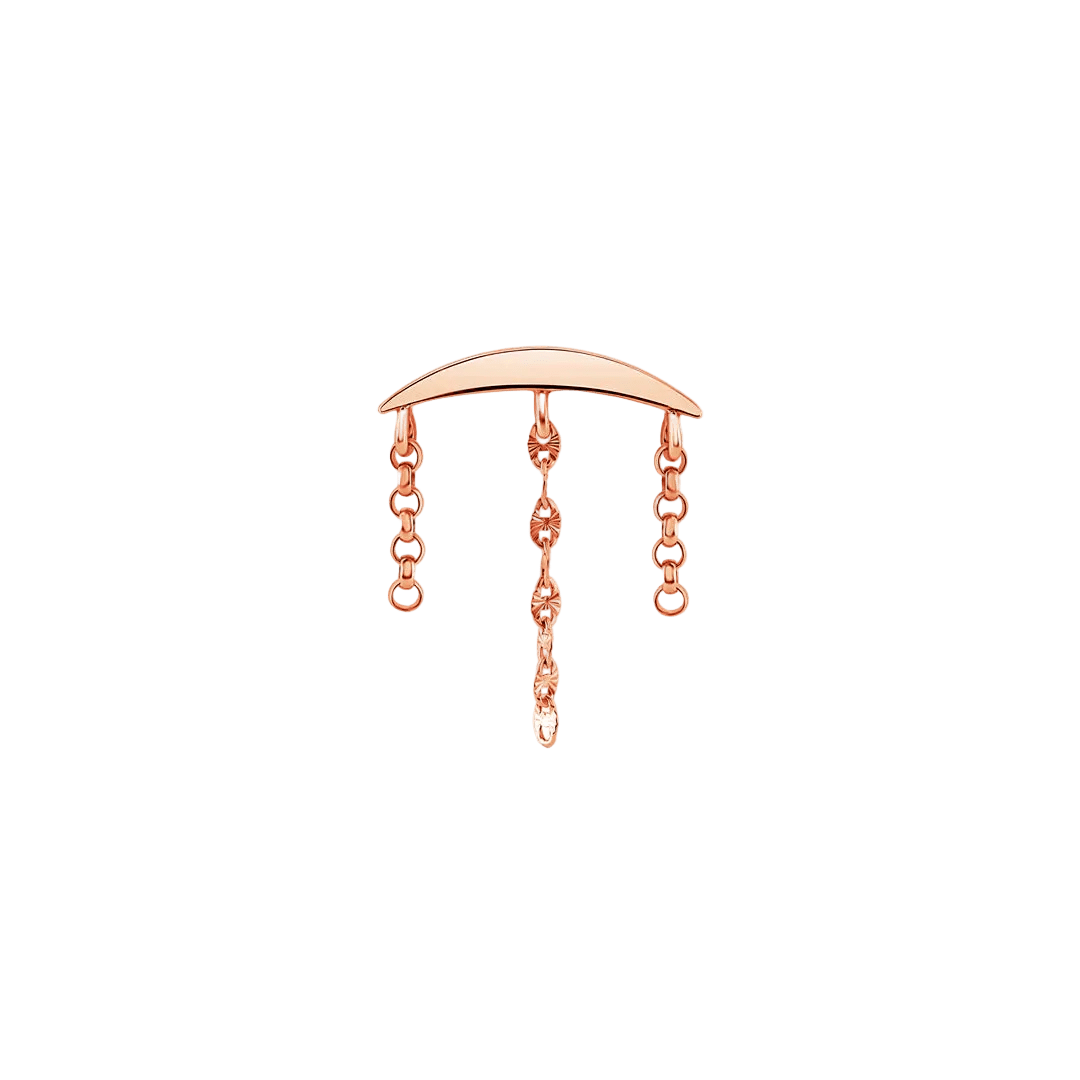 Hidden Helix Chains – 14K Gold Threadless/Threaded End - piercing - zone.com