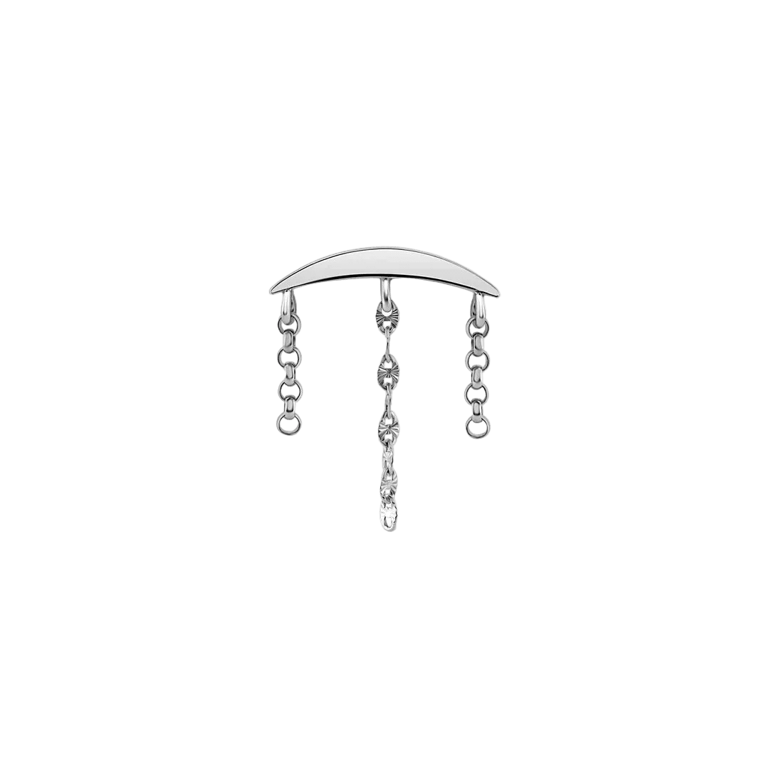 Hidden Helix Chains – 14K Gold Threadless/Threaded End - piercing - zone.com