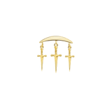 Hidden Helix Daggers – 14K Gold Threadless/Threaded End - piercing - zone.com