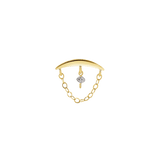 Hidden Helix Raw Gem – 14K Gold Threadless/Threaded End - piercing-zone.com