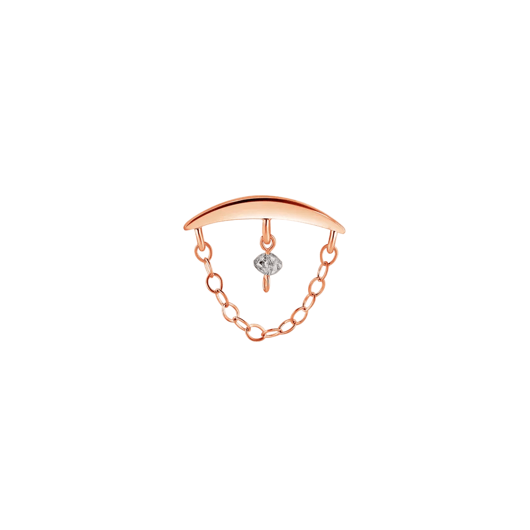 Hidden Helix Raw Gem – 14K Gold Threadless/Threaded End - piercing - zone.com