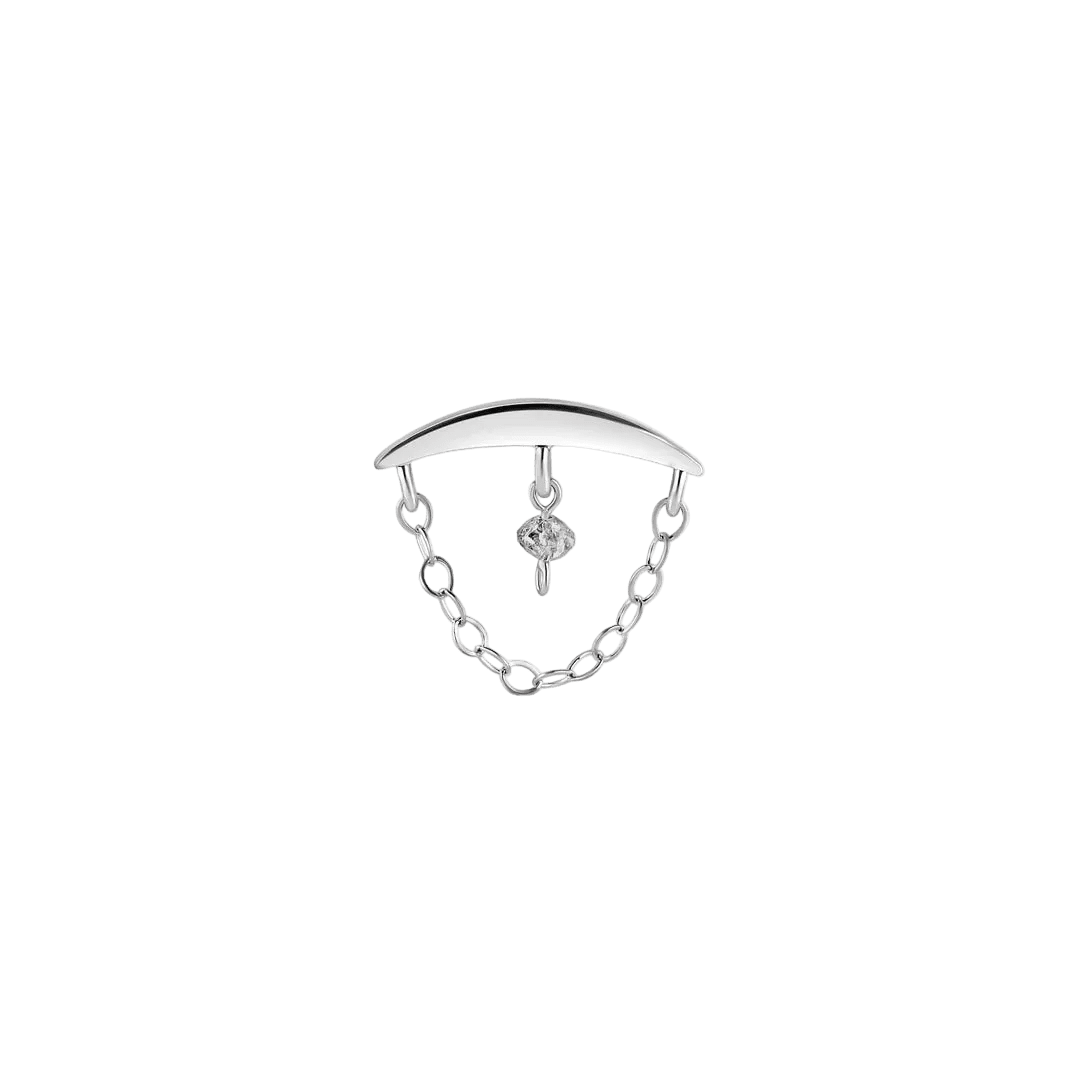 Hidden Helix Raw Gem – 14K Gold Threadless/Threaded End - piercing - zone.com