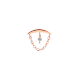 Hidden Helix Raw Gem – 14K Gold Threadless/Threaded End - piercing-zone.com