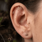 Hidden Helix Raw Gem – 14K Gold Threadless/Threaded End - piercing - zone.com